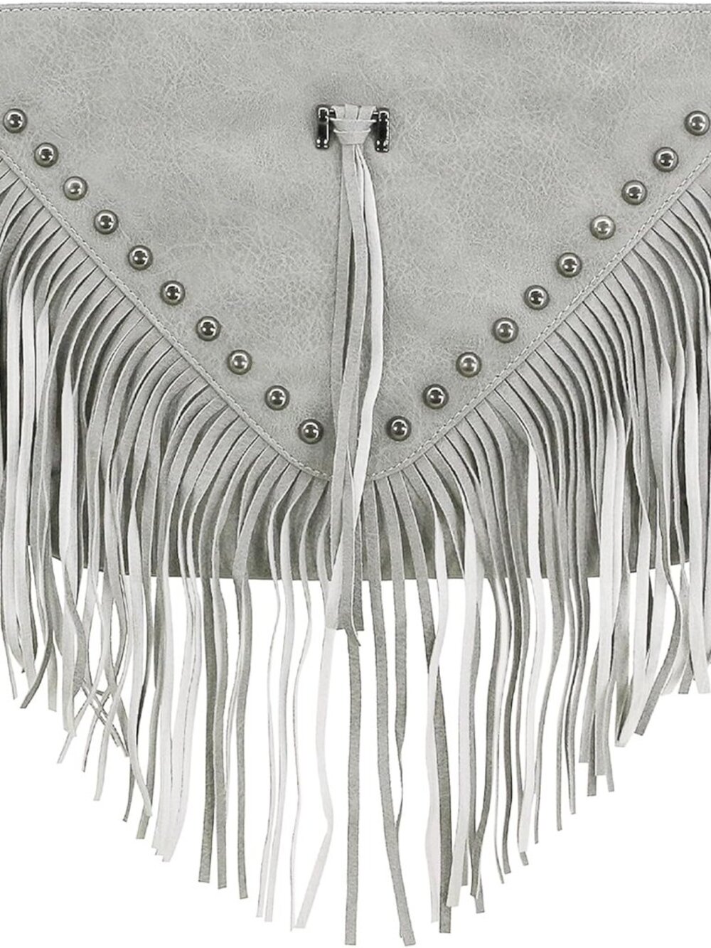 Womens Suede PU Leopard Print Shoulder Bag Fringe Tote Bag Cluth Studded Decor P